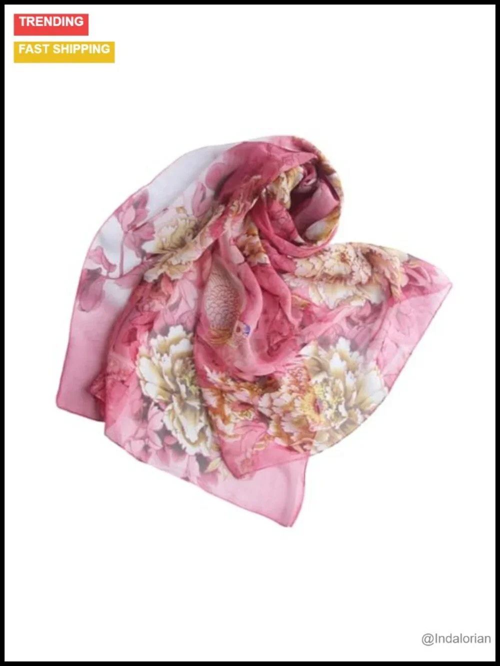 Lightweight Floral Pattern Sheer Scarf Shawl Wrap